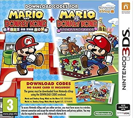 Portada de Mario and Donkey Kong: Minis on the Move + Minis March Again para Nintendo 3DS (PAL España)