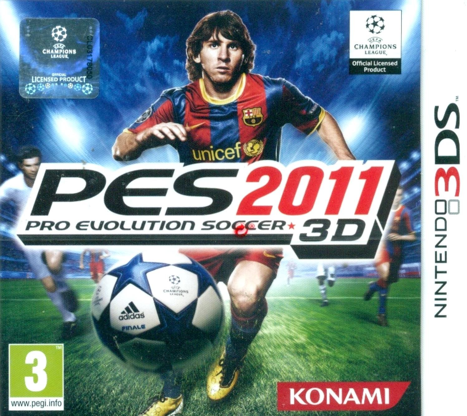 Portada de Pro Evolution Soccer 2011 para 3DS (PAL España)