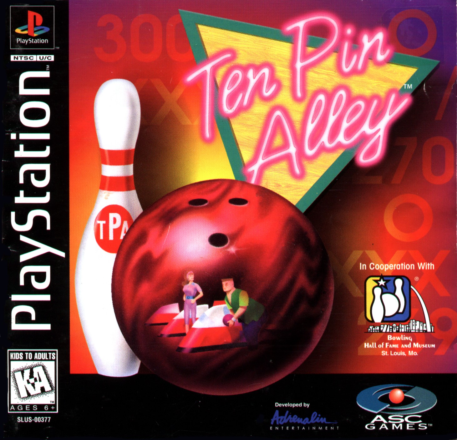 Portada de Ten Pin Alley · NTSC USA