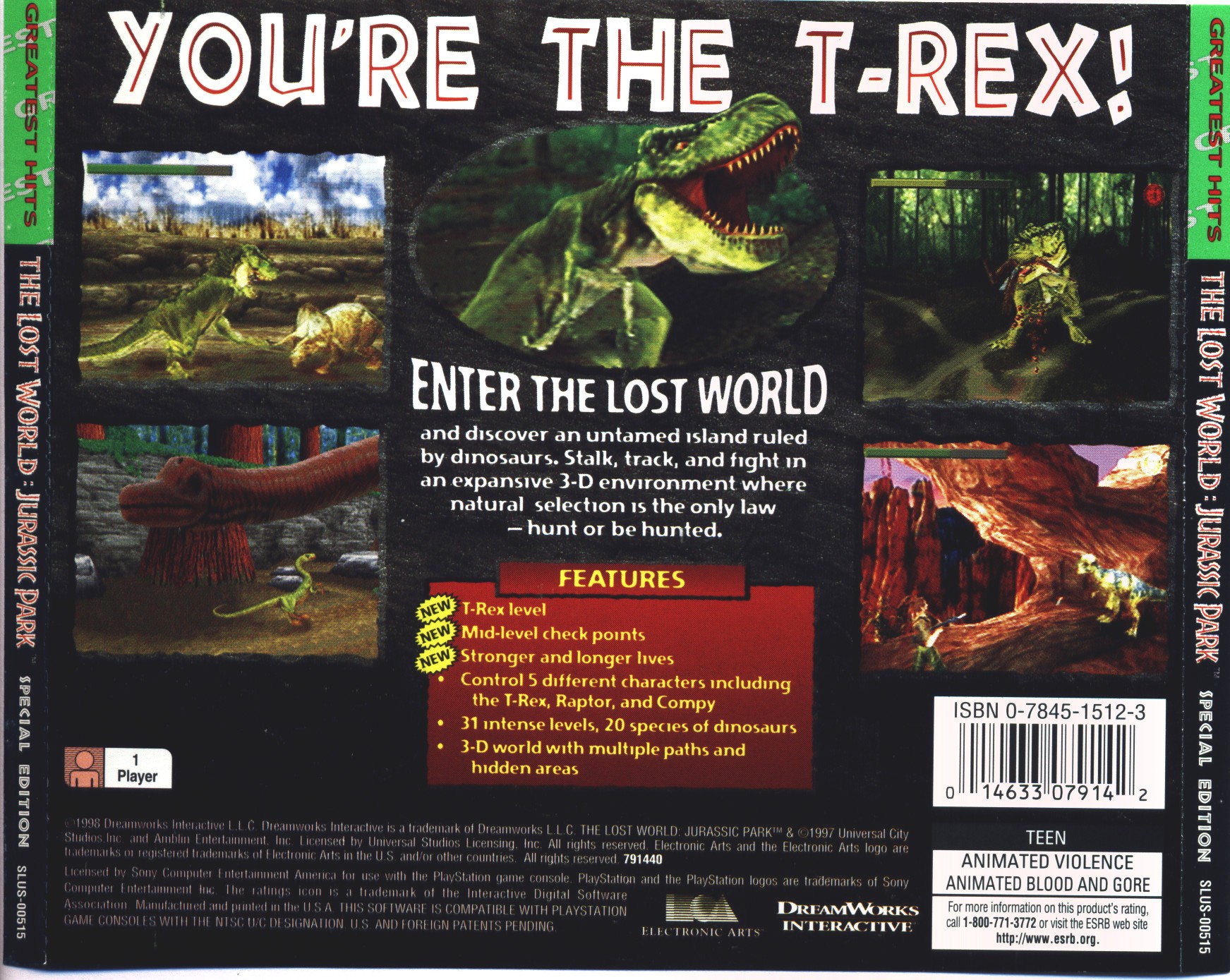 Contraportada · Greatest Hits de Lost World Jurassic Park · US