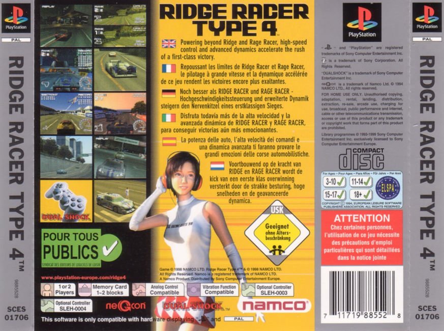 Contraportada · Platinum de Ridge Racer Type 4 · EU