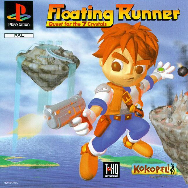 Portada de Floating Runner Quest For the 7 Crystals · PAL Europa