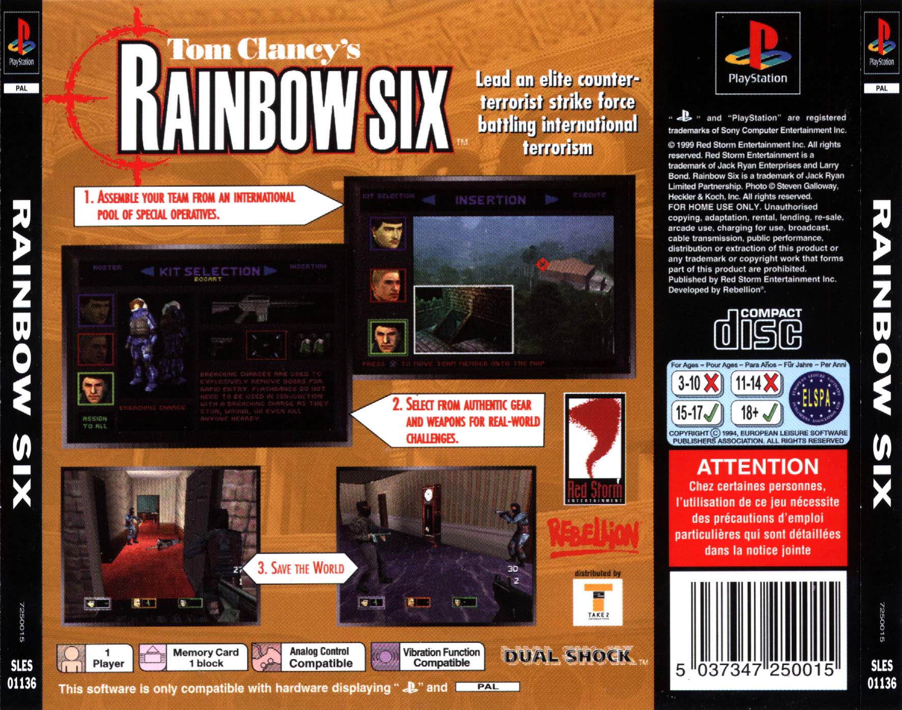 Contraportada de Rainbow Six · EU