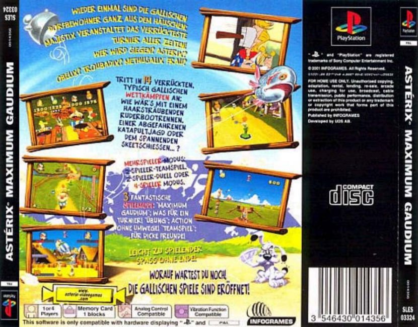 Contraportada de Asterix Mega Madness · DE
