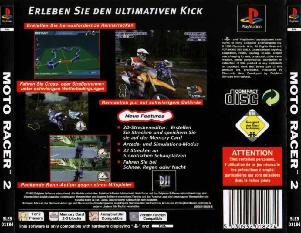 Contraportada de Moto Racer 2 · DE