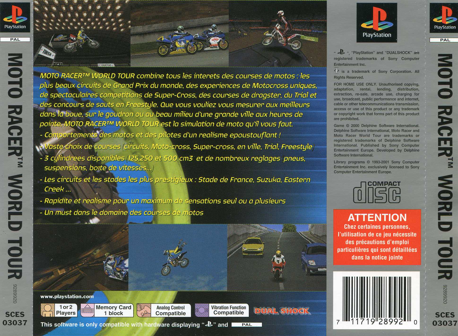 Contraportada · Platinum de Moto Racer World Tour · FR