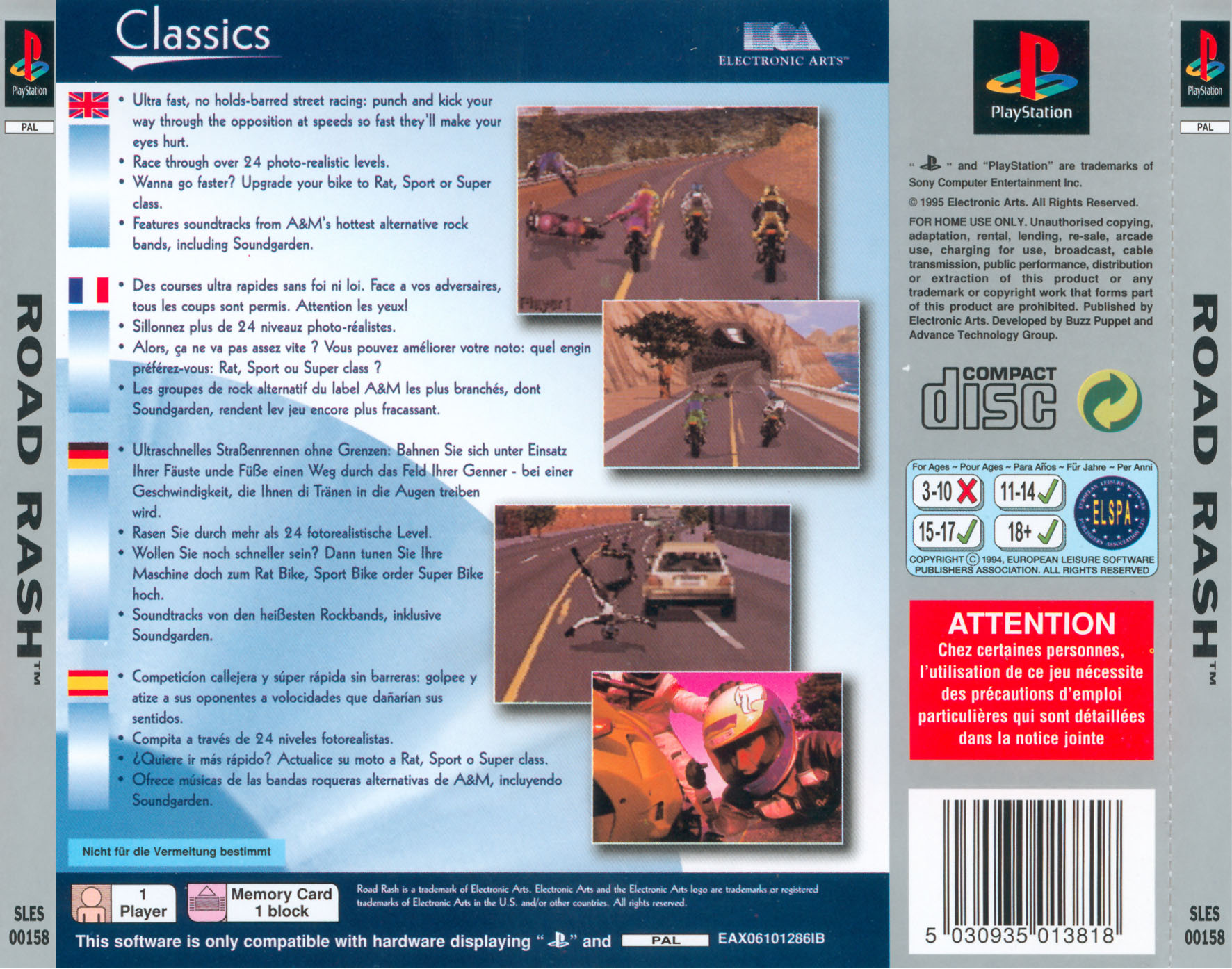 Contraportada · Platinum de Road Rash · EU