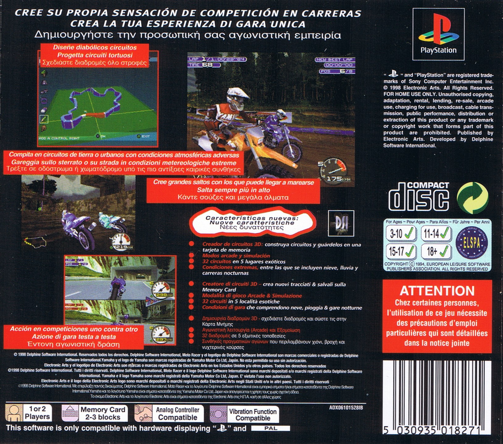 Contraportada de Moto Racer 2 · EU