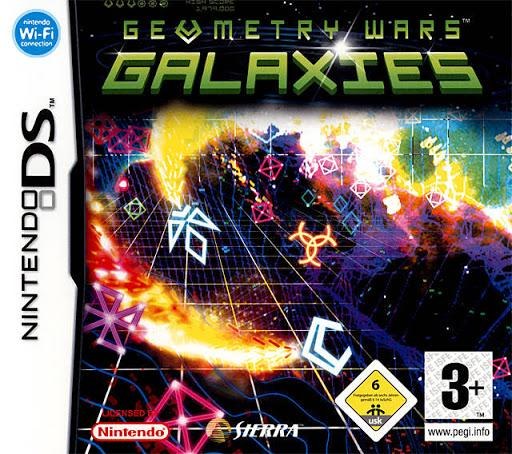 Portada de Geometry Wars Galaxies para DS (PAL España)