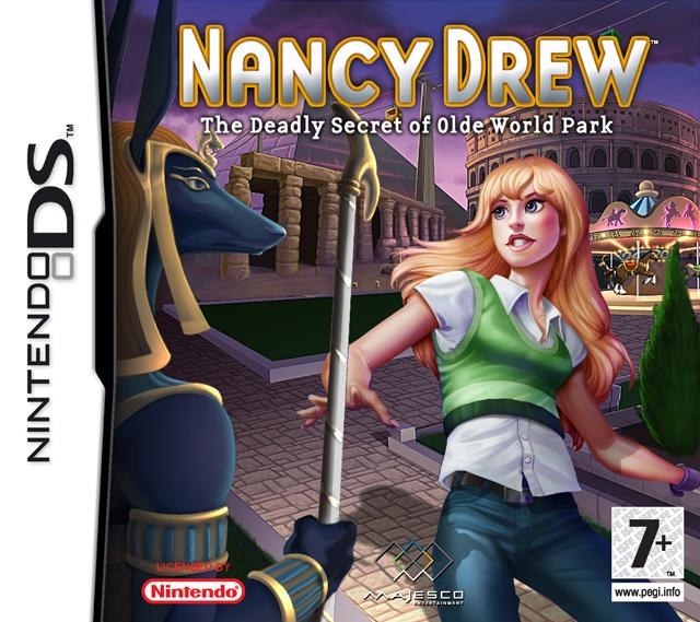 Portada de Nancy Drew: The Deadly Secret of Olde World Park para DS (PAL España)