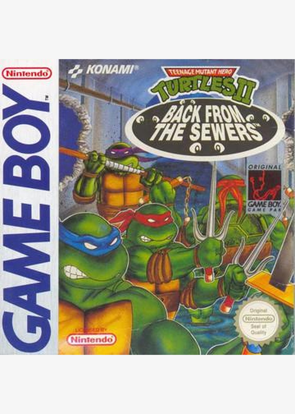 Portada de Teenage Mutant Hero Turtles II: Back From the Sewers Estándar para Game Boy (ES)