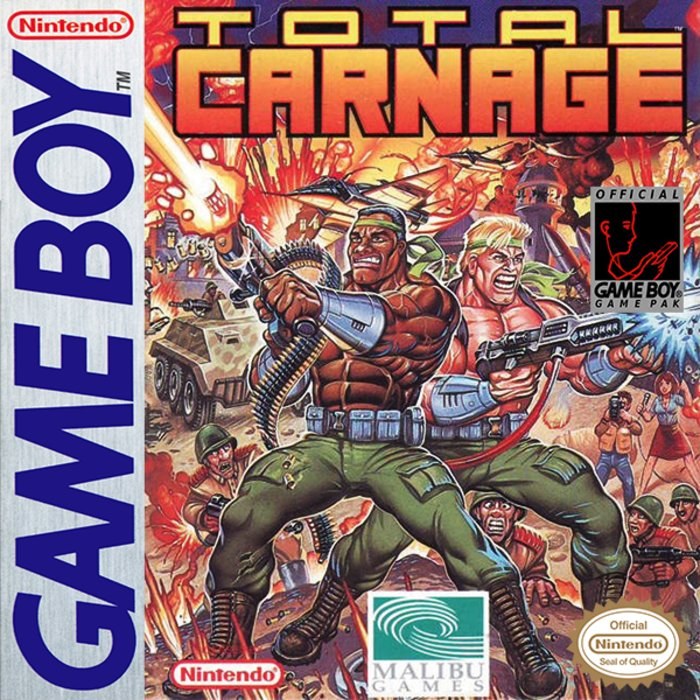 Portada de Total Carnage para Game Boy (PAL Europa)