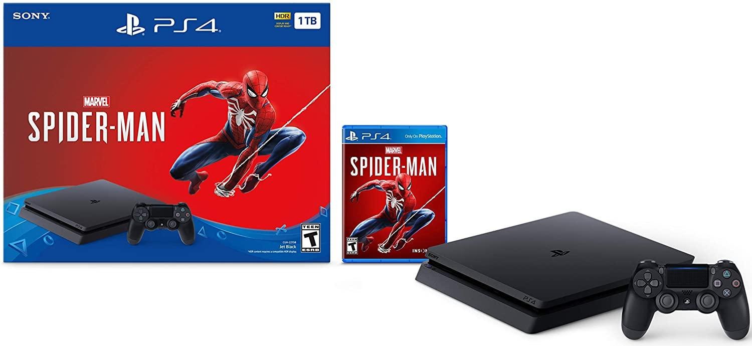 Portada de Playstation 4 1TB Slim Console Spiderman Bundle para PS4 (NTSC USA)