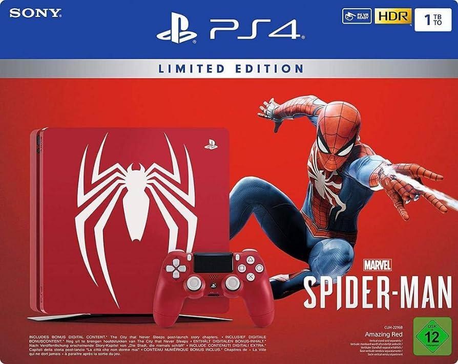 Portada de Playstation 4 1TB Slim Console Spiderman Bundle para PS4 (PAL España)