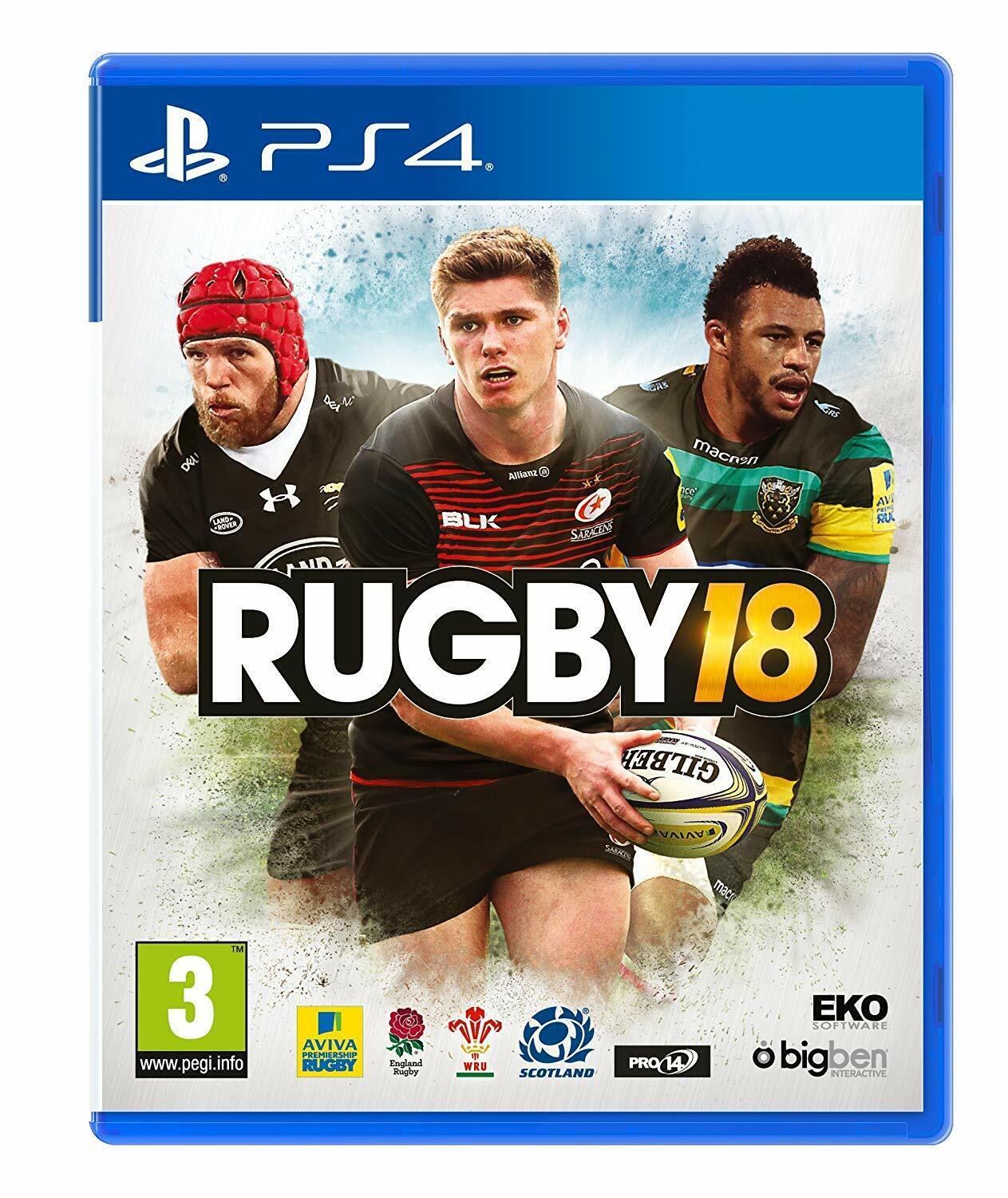 Portada de Rugby 18 para PS4 (PAL España)