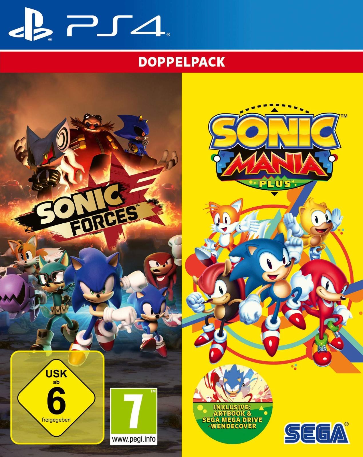 Portada de Sonic Mania Plus And Sonic Forces Double Pack para PS4 (PAL España)