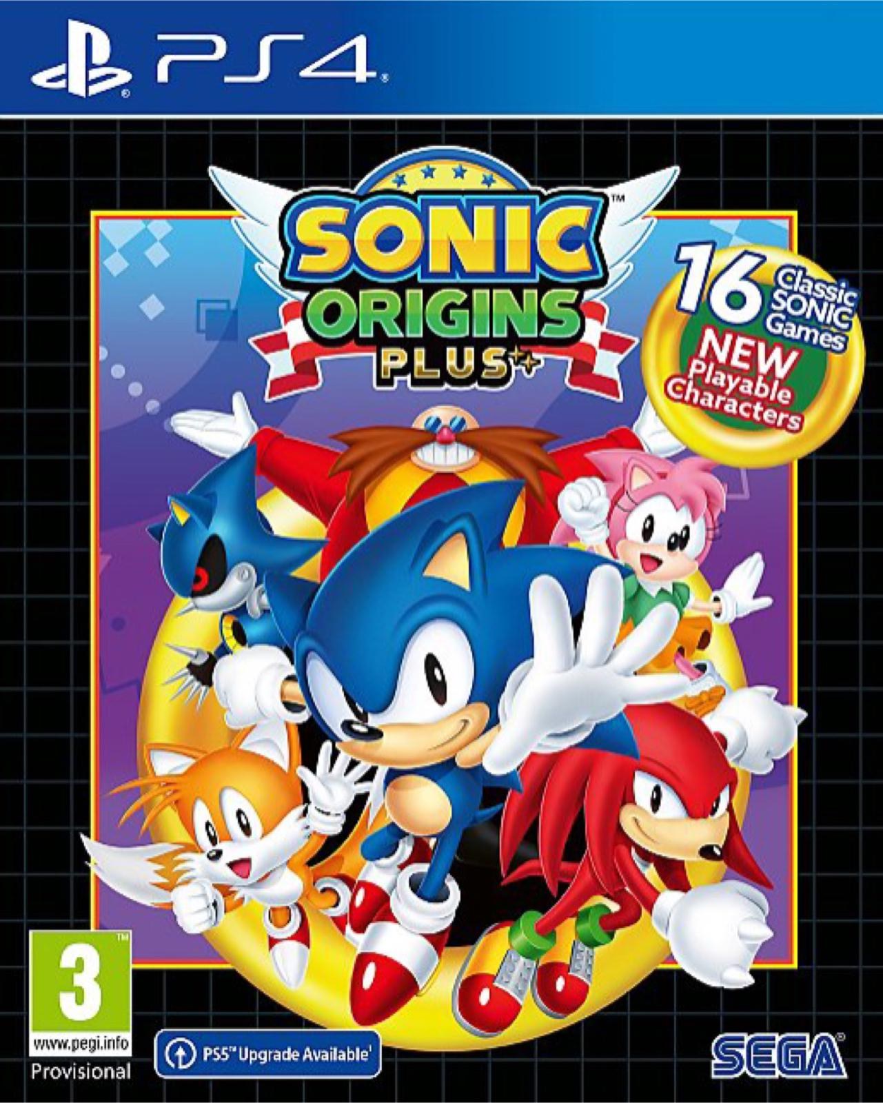 Portada de Sonic Origins Plus para PS4 (PAL España)