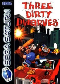Portada de Three Dirty Dwarves para Saturn (PAL Europa)