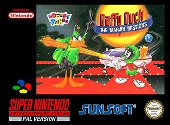 Portada de Daffy Duck: The Marvin Missions para SNES (PAL Europa)