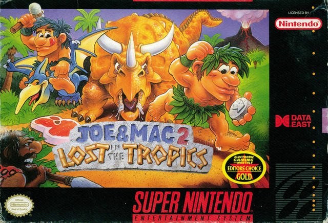 Portada de Joe & Mac 2: Lost in the Tropics para SNES (USA)