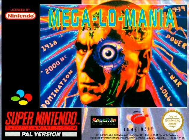 Portada de Mega-Lo-Mania para SNES (PAL Europa)