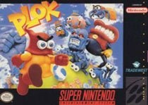 Portada de Plok para SNES (USA)
