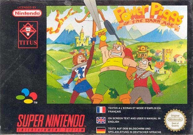 Portada de Power Piggs of the Dark Age para SNES (PAL Europa)
