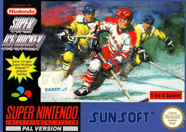 Portada de Super Ice Hockey para SNES (PAL Europa)