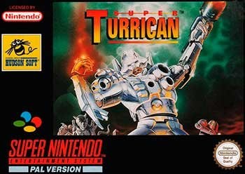 Portada de Super Turrican para SNES (PAL Europa)
