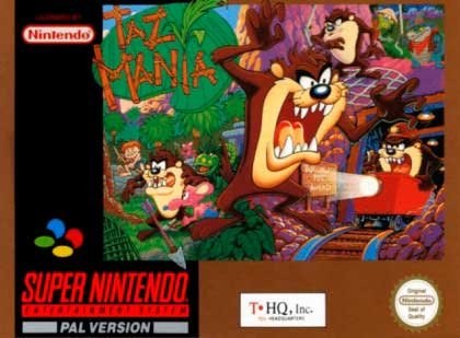 Portada de Taz-Mania para SNES (PAL Europa)