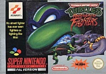 Portada de Teenage Mutant Ninja Turtles Tournament Fighters para SNES (PAL Europa)