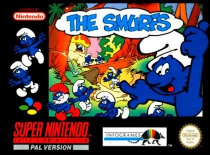 Portada de The Smurfs para SNES (PAL Europa)