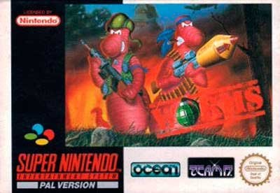 Portada de Worms para SNES (PAL Europa)