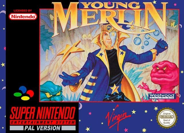 Portada de Young Merlin para Super Nintendo (PAL Europa)